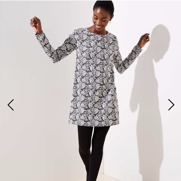 LOFT Dresses & Skirts - LOFT Floral Jacquard Shift Dress